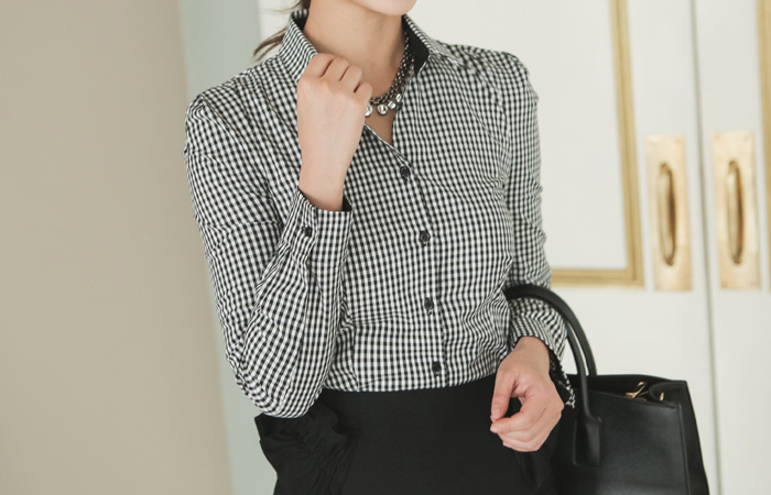 ヘリチェックシャツ