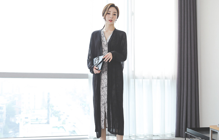 マッシュ ラグラン 切開 ロング カーディガン