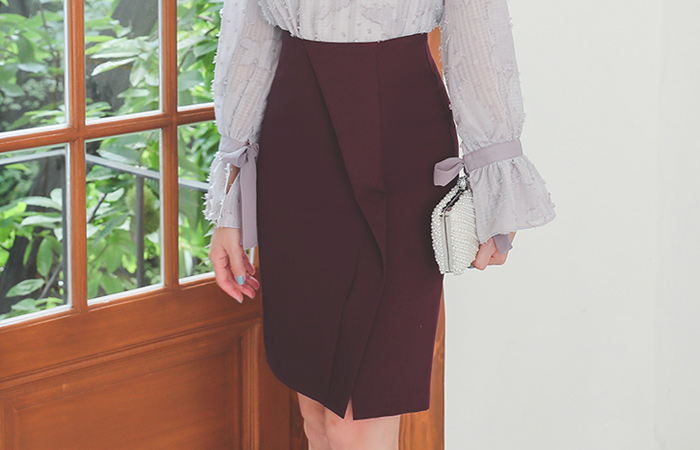 二重 アンバランス斜線 Hライン 弾力 スカート