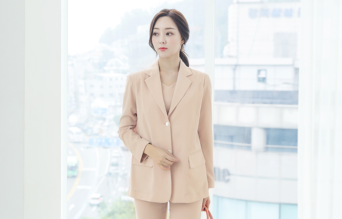 モノトーン 螺鈿 ボタン テーラード ジャケット