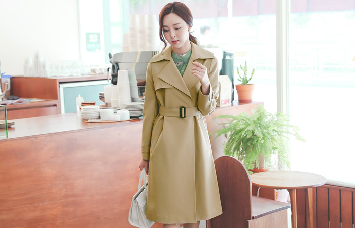 ベーシック シンプル ベルティード トレンチコートⅡ