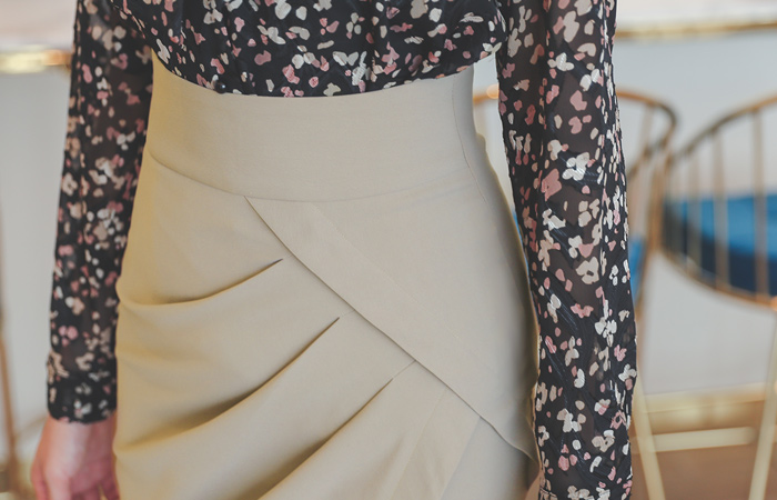 グラム シャーリング ラウンド スリット スカート