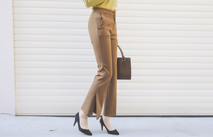 コージー起毛スリットブーツカットスレックス