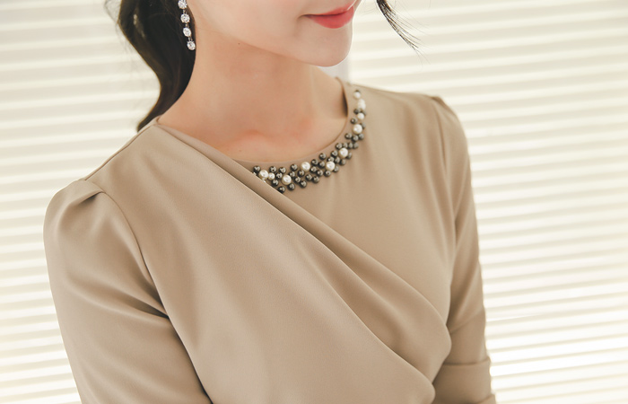 ラベルルパールビーズシャーリングワンピースⅡ