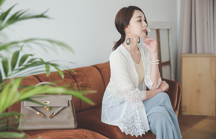 ナイトモチーフレイスシーツルーカーディガン