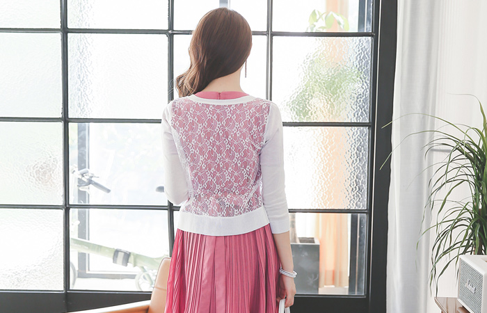 バックレース7部ミニカーディガン