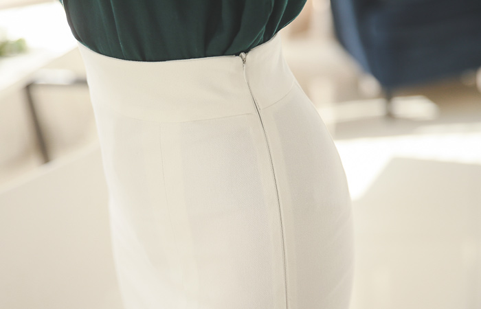 コットンマーメイドスリットスカート