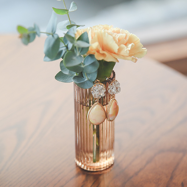 ブライト キュービック マーブル ドロップ イヤリング