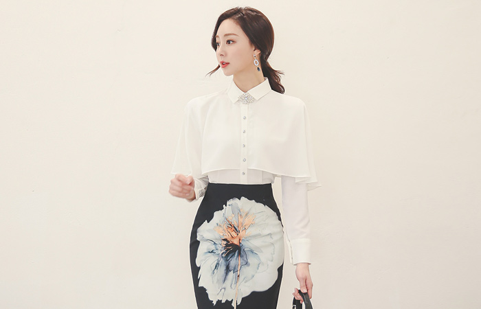 きらめく エレガンス ケープ ブラウス