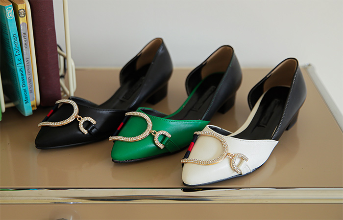 Dリング キュービック テーピング コンビ ロウヒール