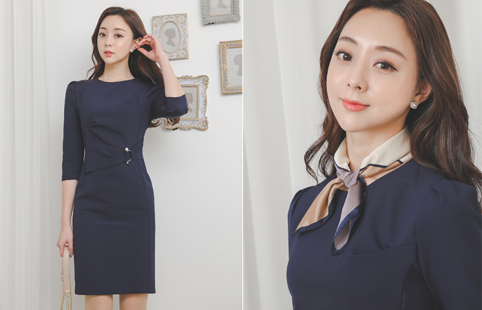 真珠Dリング アンバランス シャーリング たんせい ワンピース