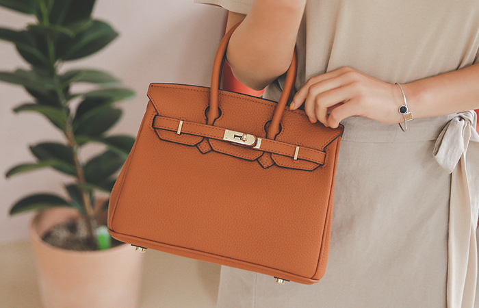 [モデル着用40次]ゴールド錠前 ケリー トートバッグ