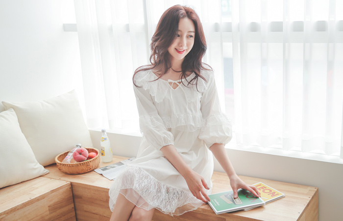 ロマンチック レイス パジャマ ワンピース