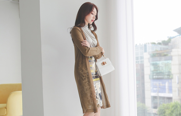 サマー シースルー オープン ロング カーディガン