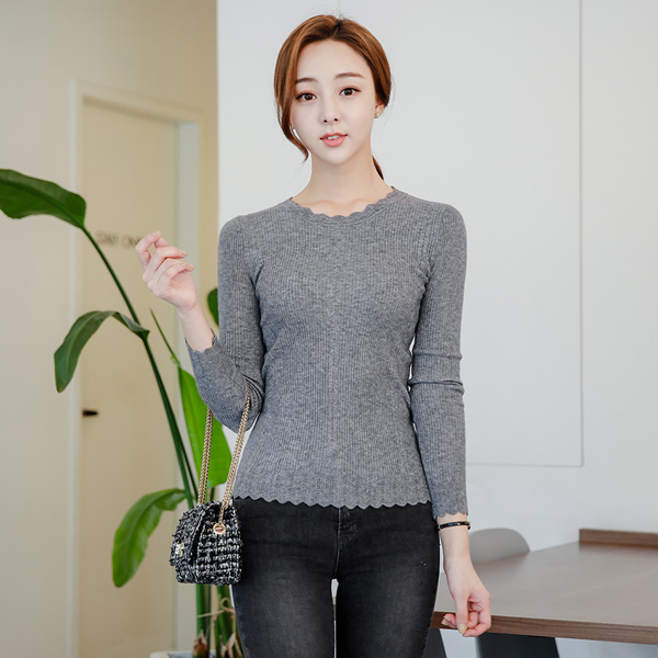 ウェーブリーフパンチングゴルジニットティー