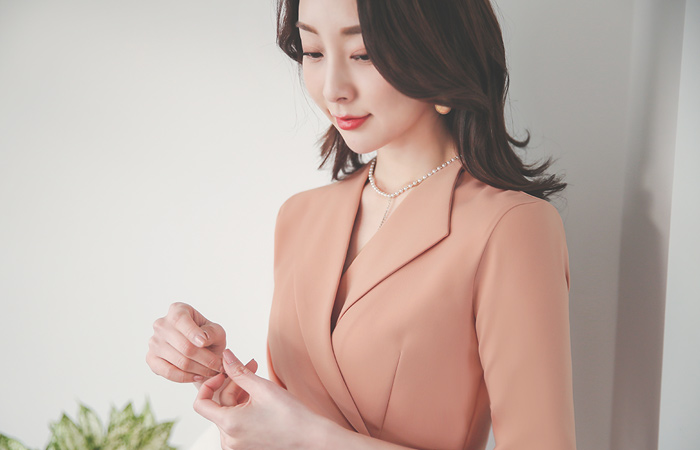 ウイングカラー 弾力 ラップ ワンピース