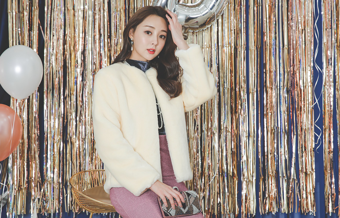 エコミンクファーフラッシュカラーショートジャケット