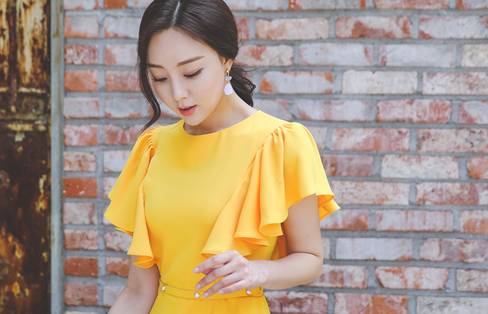 翼 ップ 真珠 ベルティード ワンピース