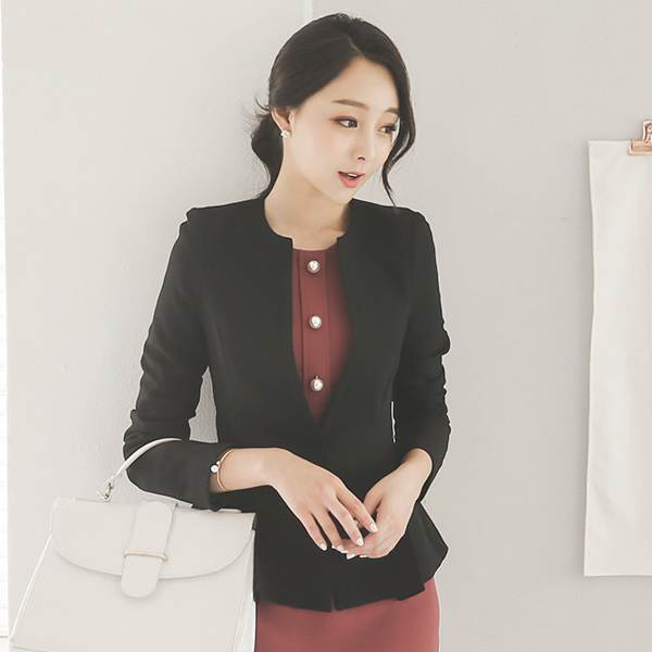 シンプルラウンドピンタックプリッツジャケット（fall）