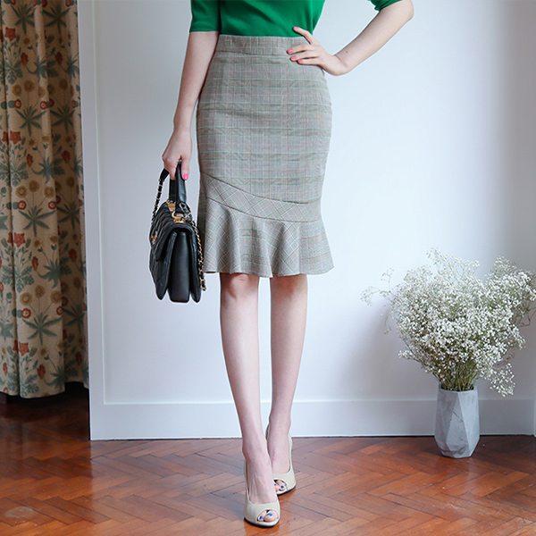 サマーグレンチェックマーメイドスカート