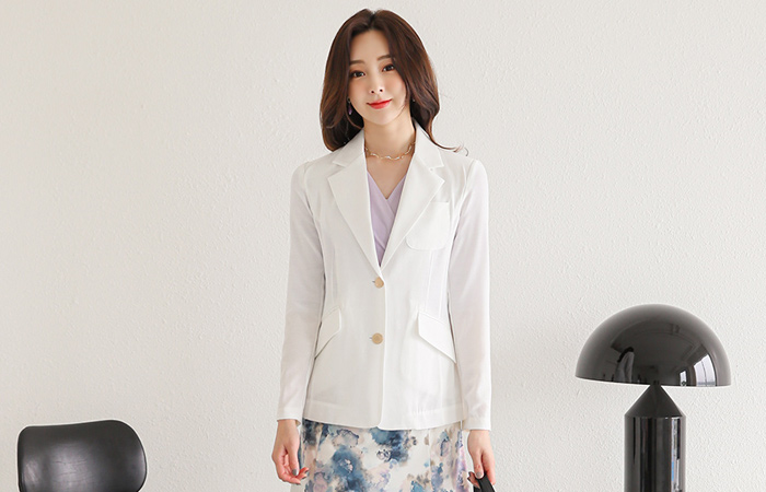 クーリング ライト ゴールドボタン ポケット テーラード ジャケット