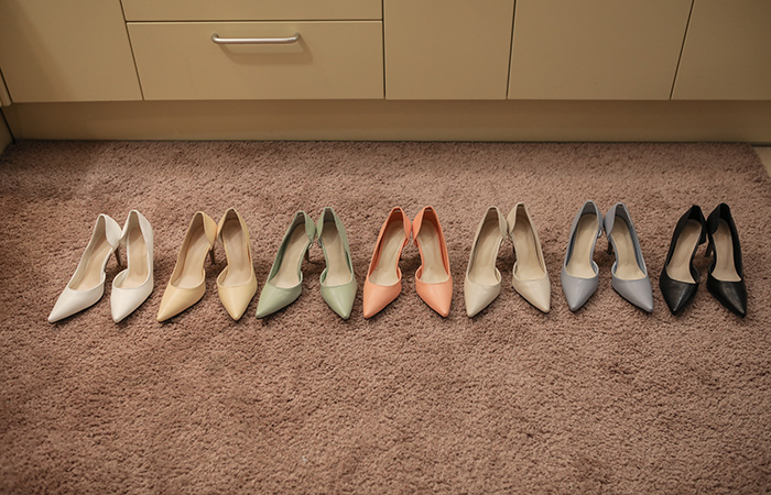 [モデル着用43次]春季 カラー サイド オープン スティレットヒール