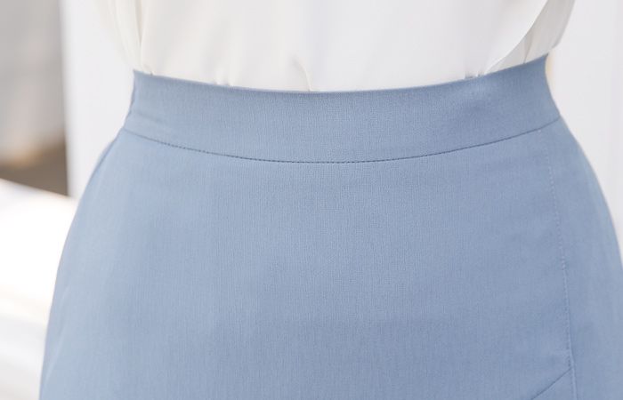 アンバランス ティアード ラッフルライン 後面バンド スカート