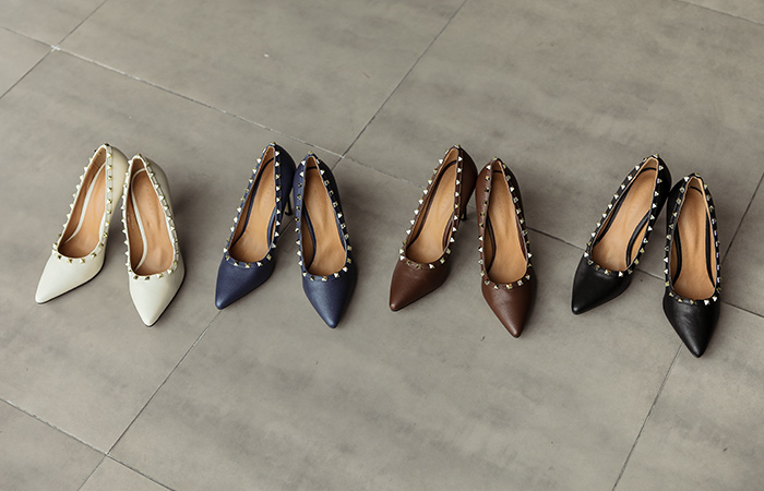 スタッド Baleine エッジ スティレットヒール