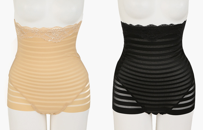 ツートンカラーのラインハイシェイパーパンティー