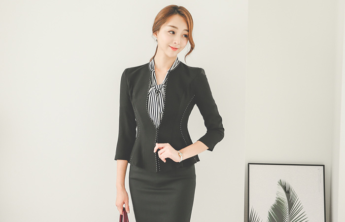 ステッチバックパックペプラムクールジャケット