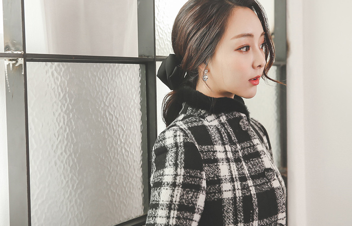 ファートリミングチェックAラインコート