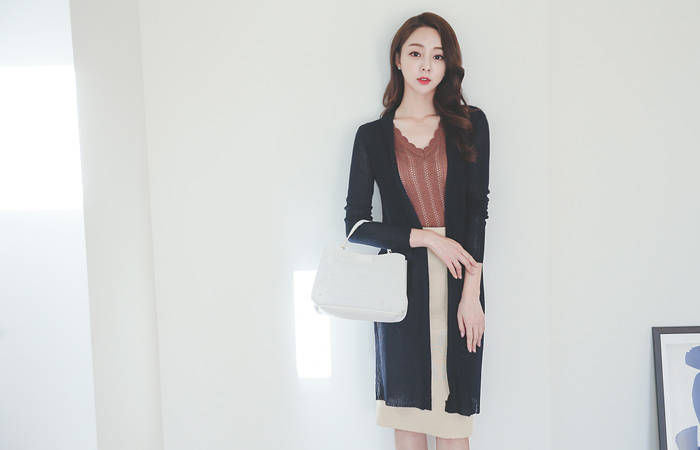 クーリングゴルジスリットロングカーディガン