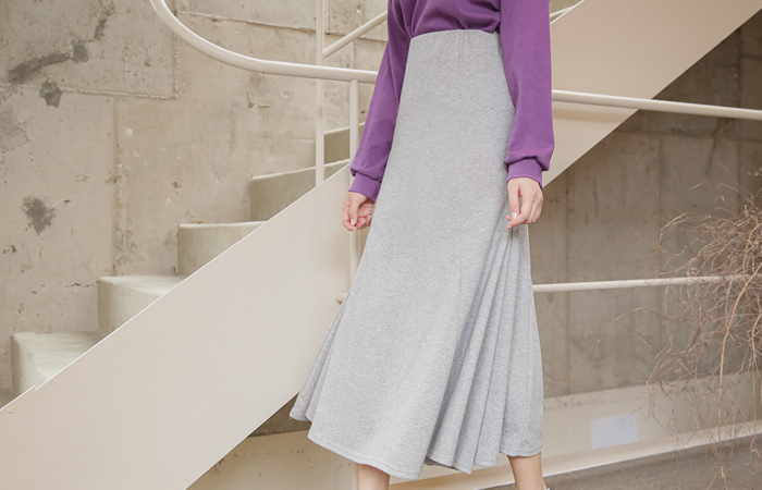 Stretchy-Waist コットン ロング マーメイド スカート