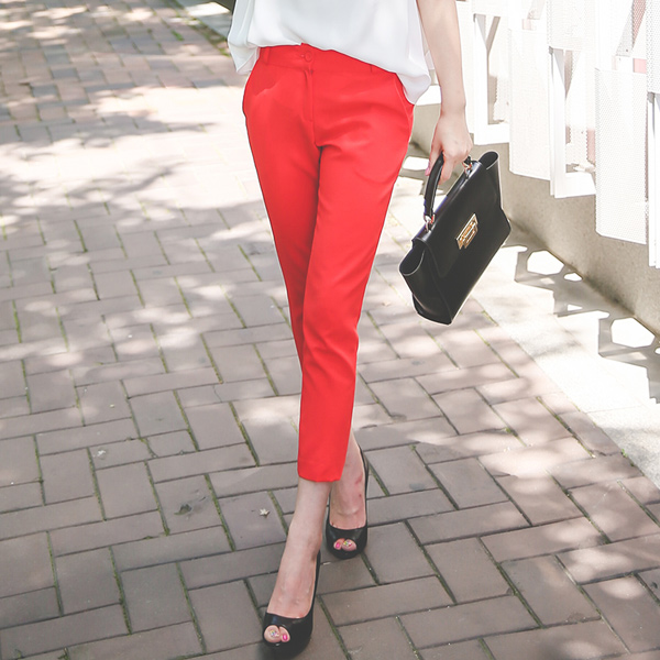 シンプルスリムフィット9部パンツ