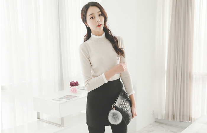 ミンクファーバンディングミニスカート