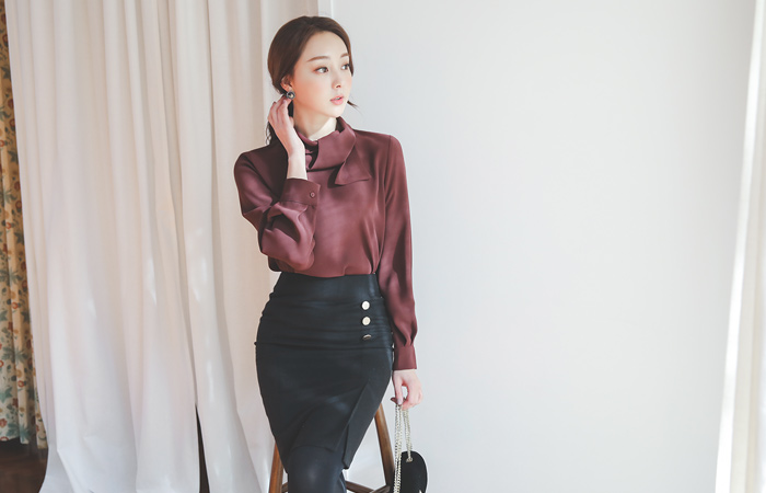 スタックスカーフロルネクブラウス