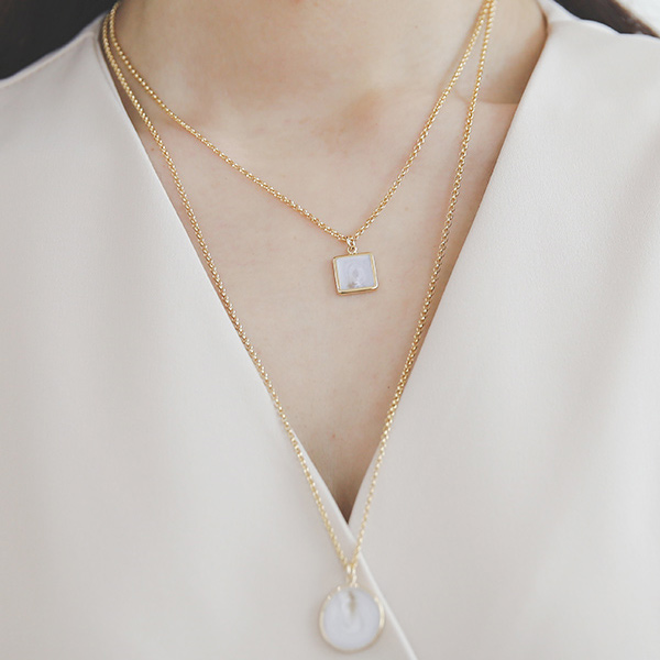 マーブル 原石 2set ネックレス