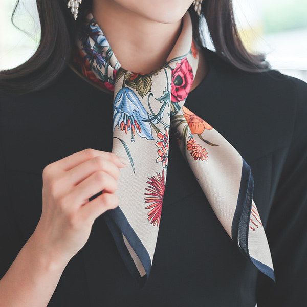 自然 花柄 パタン スカーフ