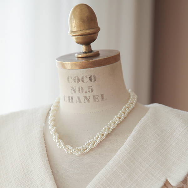 ミニ真珠 ツイスト ネックレス