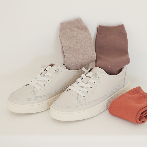 カーフスキン バンディング ストラップ プラットフォーム スニーカー