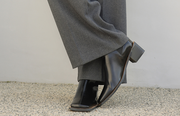 素敵な フェイク ポケット ルーズフィット ウール スレックス