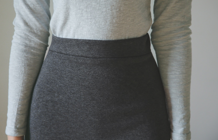 ミンクファー起毛バンディングフレアスカート