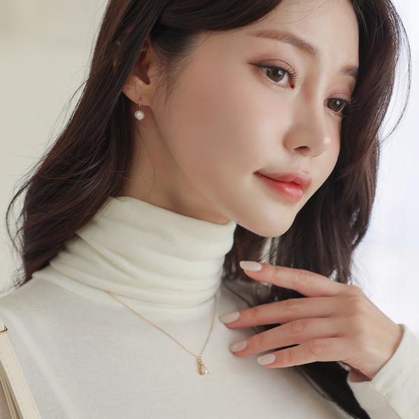 キュービック 水玉 真珠 ネックレス