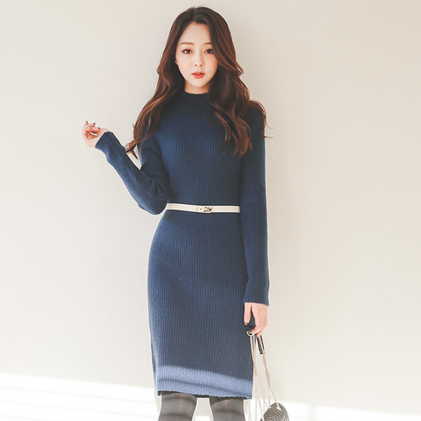 ソフト反ポーラニットドレス