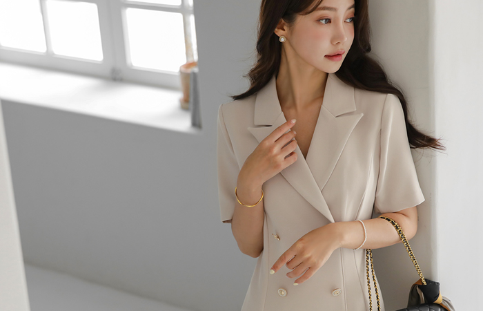 フォーマル ラップカラー 切開 スリット 弾力 ワンピース(夏)