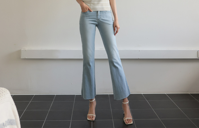 ODE クール サマー ブーツカット もち デニム パンツ