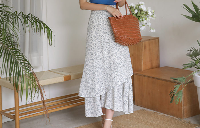 しょうか 二重 フレア ロング スカート