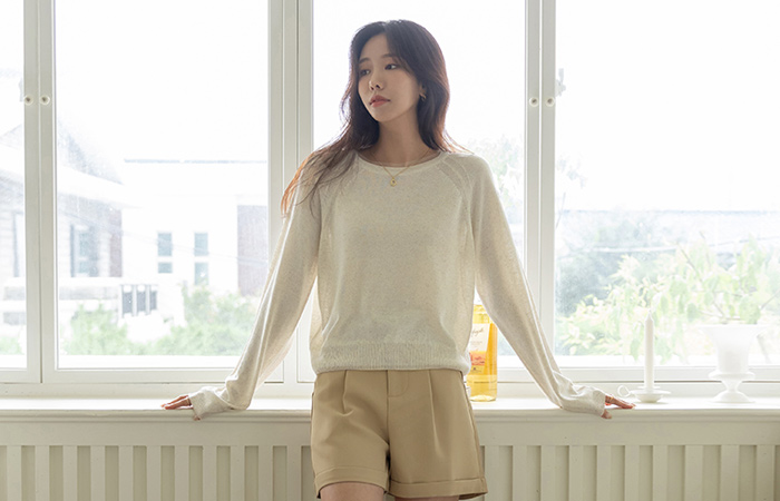 디얼 メモリー ラグラン 亚麻纱 ニット