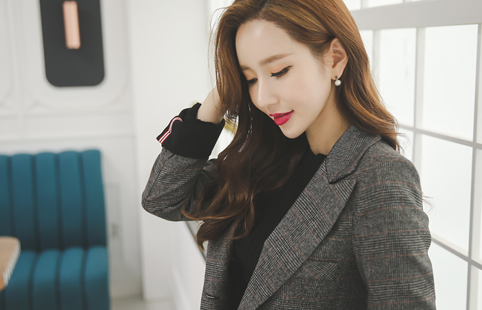 クラシックグレンチェック小売配色ジャケット