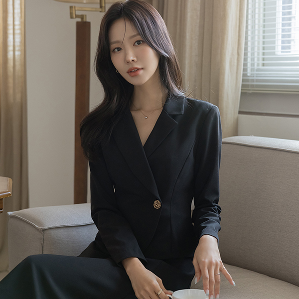 에일린 ワンボタン Aライン ワンピース